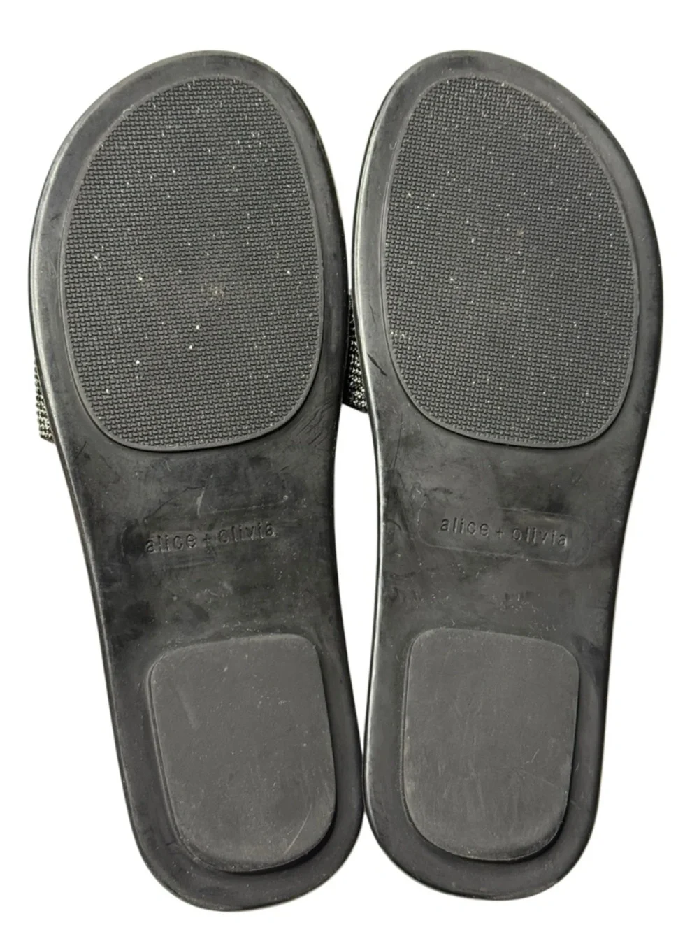 HTF: Alice + Olivia 𖦹 Tatum Good Vibes Slide Crystal Sandals 𖦹 Black 𖦹 7.5M 𖦹 - Picture 13 of 16